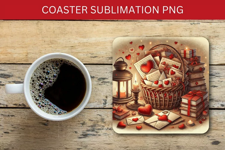 valentine square coaster - gifts and mails