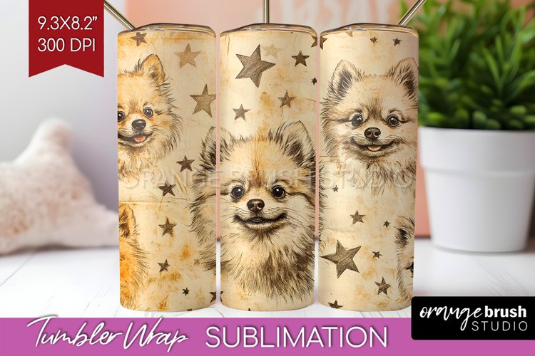 Cute Dogs Tumbler Wrap - Puppy Tumbler PNG Sublimation
