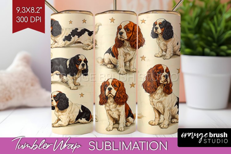 Cute Dogs Tumbler Wrap - Puppy Tumbler PNG Sublimation
