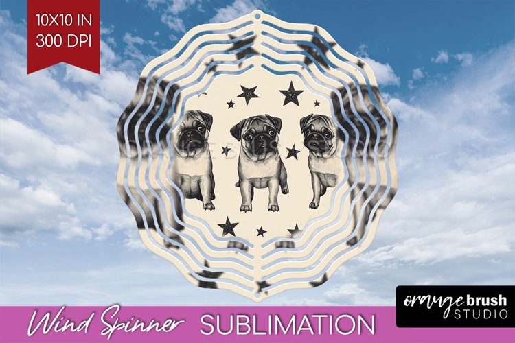 Cute Dogs Wind Spinner Sublimation PNG - Puppy Round