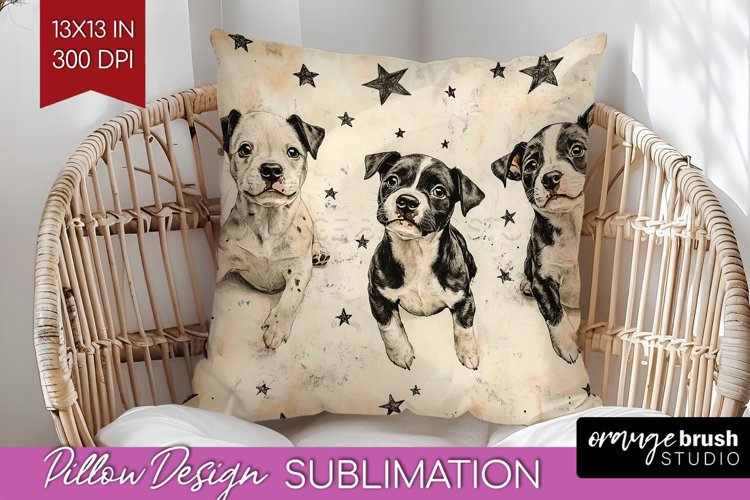 Cute Dogs Pillow Sublimation - Puppy Pillow Cover PNG