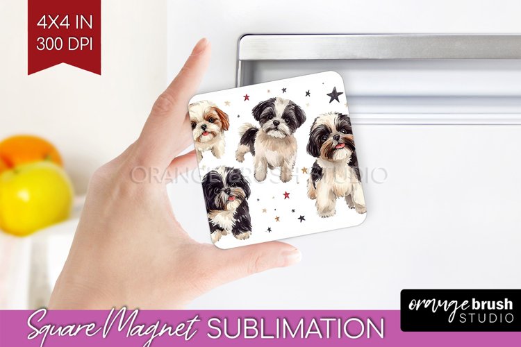 Cute Dogs Magnet Sublimation - Puppy Square Magnet PNG