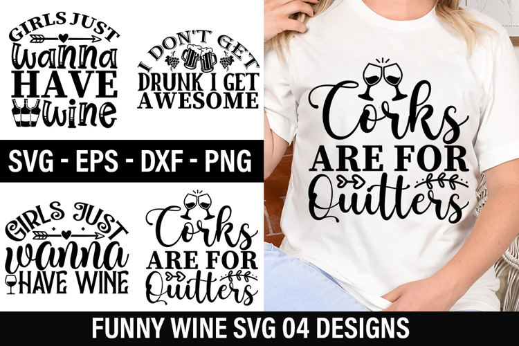 Funny Wine SVG Design - Girls just wanna have wine