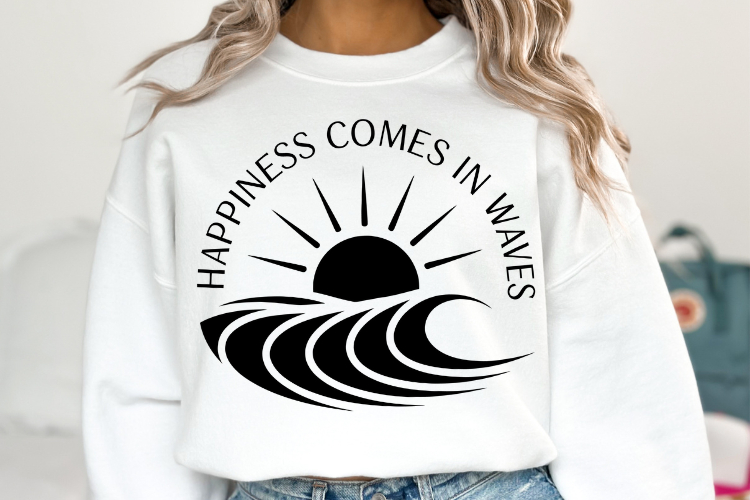 Happiness comes in waves svg | Summer Svg | Shirt Svg