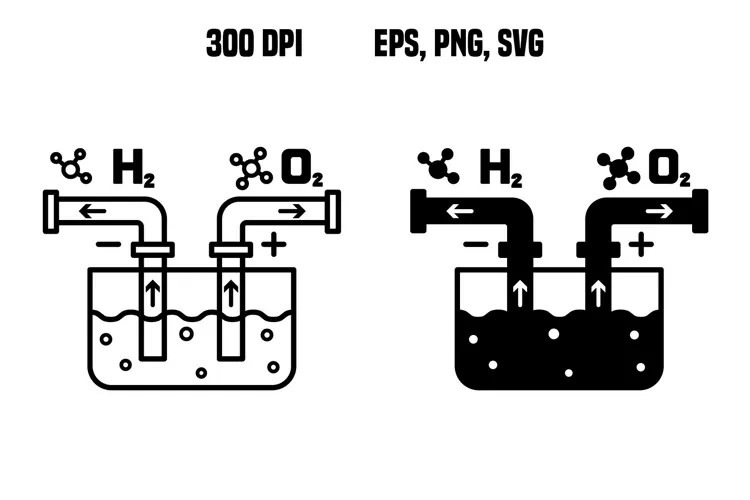 Water Electrolyzer Icons