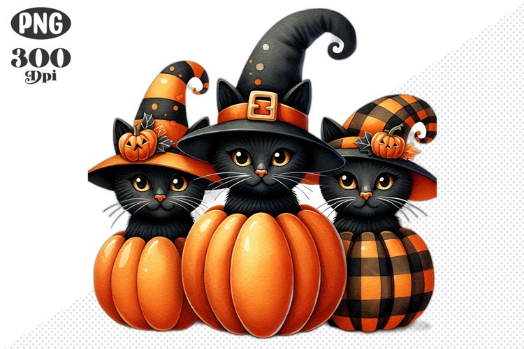 Halloween Cat And Pumpkin Sublimation - Clipart PNG Design