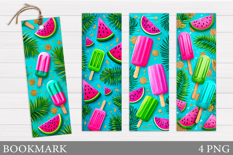 Watermelon Bookmark Printable. Ice Cream Bookmark Design