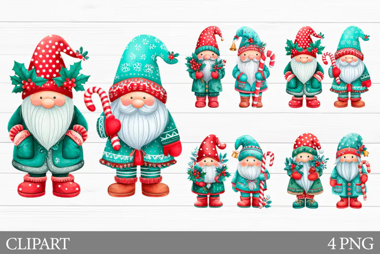Christmas Gnome Clipart. Christmas Clipart