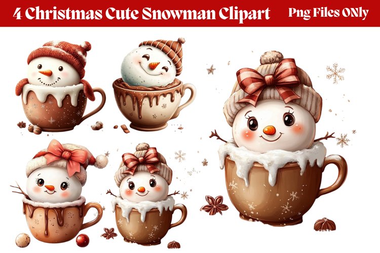 Christmas Cute-Snowman Clipart PNG