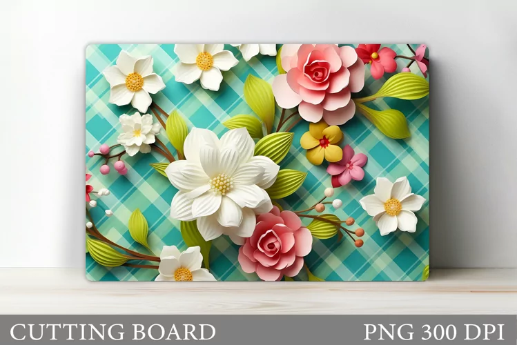 Flowers Cutting Board Design. Rose Cutting Board Sublimation