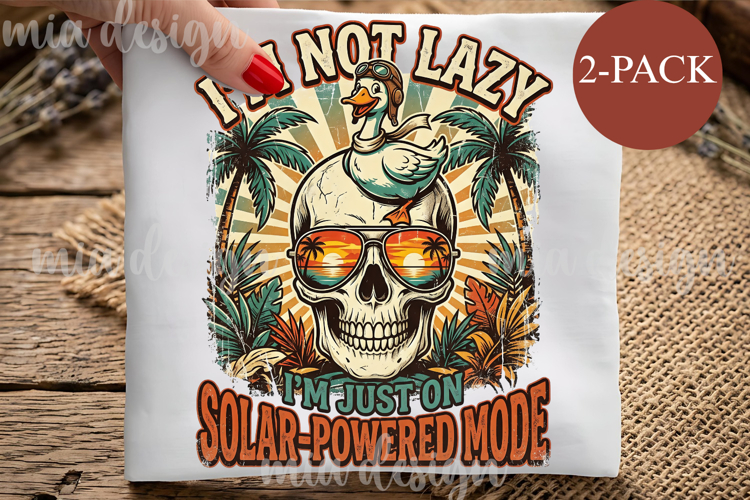 Skull and Duck Summer Png, Solar Powered Mode Sublimation example image 1