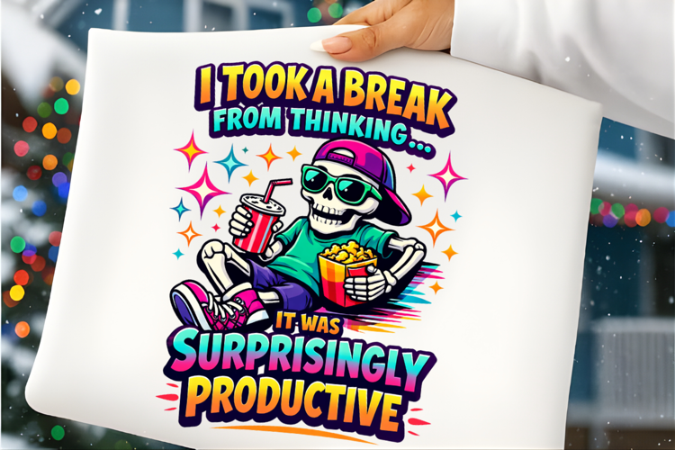 Thinking Break Productivity Funny Relaxing Skeletons