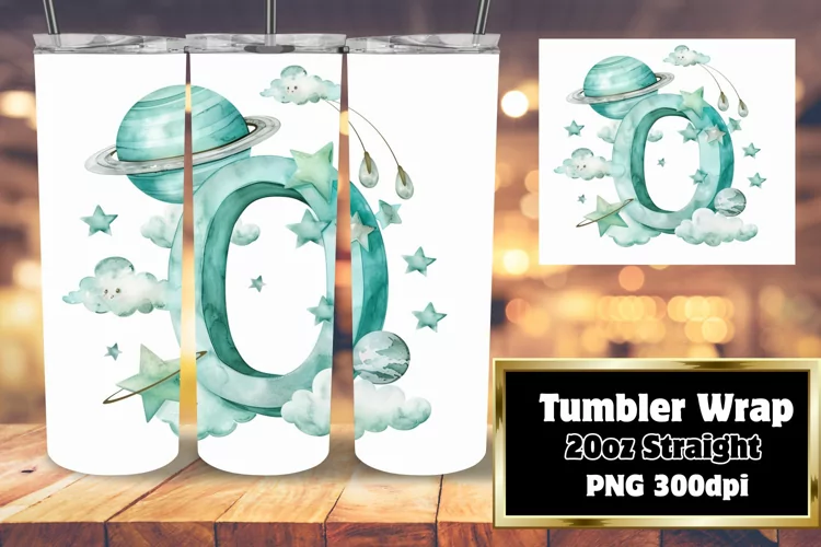 Starry Numbers: 20oz Sublimation Tumbler Art