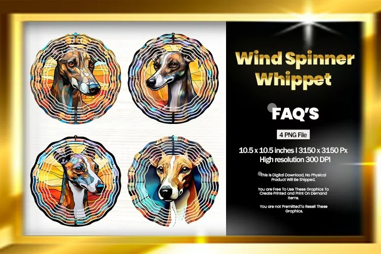 Whippet Wind Spinner Sublimation - 04 Variations