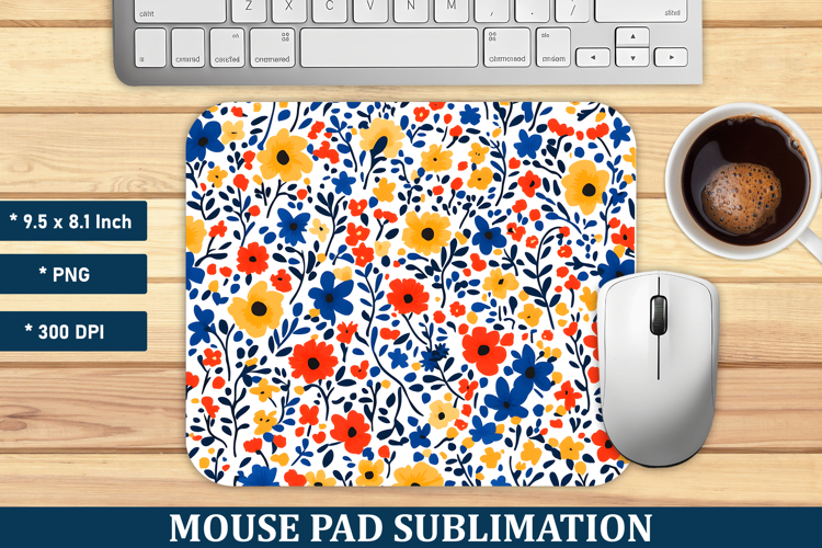 Cute Flower Pattern Mouse Pad | Mouse Pad Sublimation