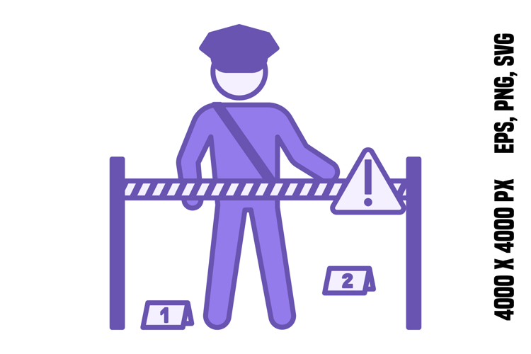 Purple Police Crime Scene Tape Icon