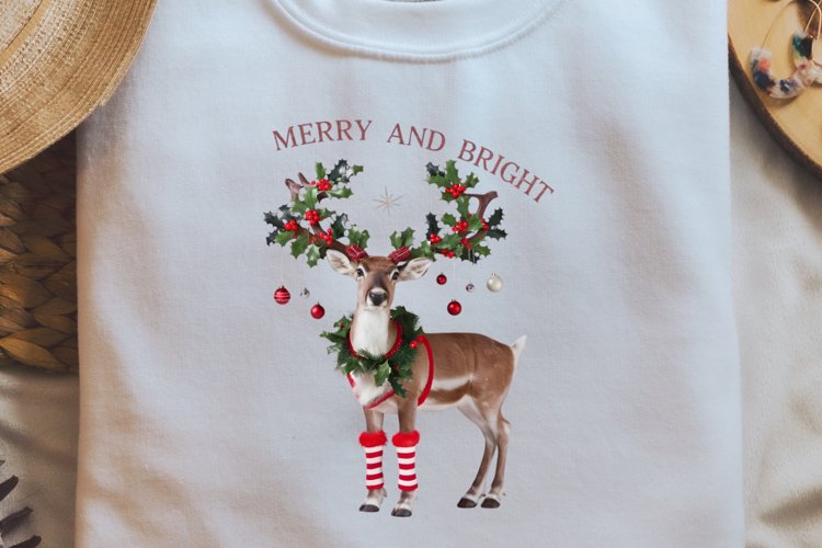 Merry and bright Sublimation PNG