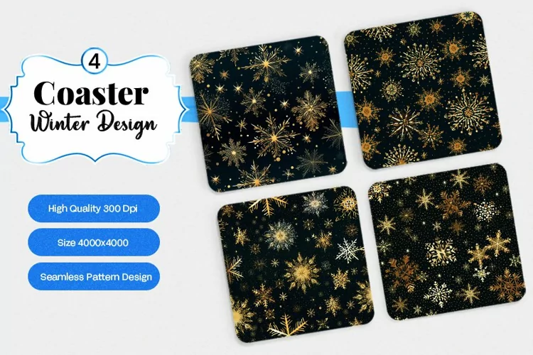 Square Coaster winter snow Sublimation