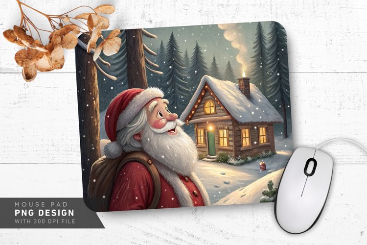 Smiling Santa by Cozy Cabin Mouse Pad Sublimation