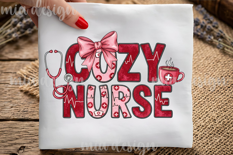 Cozy Nurse PNG, Nursing Sublimation Design