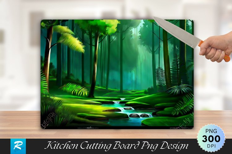 Nature Cutting Board Sublimation Design example image 1