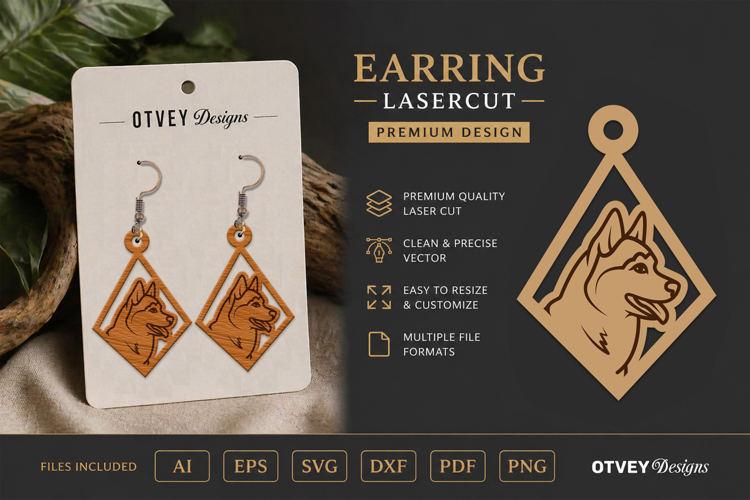 Dog Earring Laser Cut SVG| Cute Jewelry Design