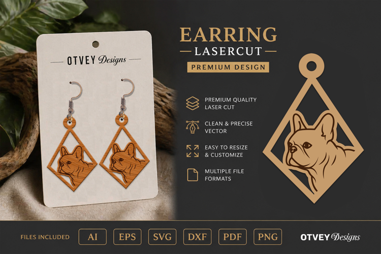 Dog Earring Laser Cut SVG| Cute Jewelry Design