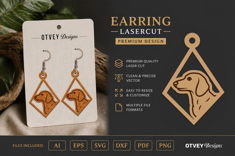 Dog Earring Laser Cut SVG| Cute Jewelry Design