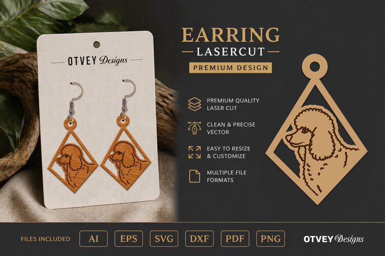 Dog Earring Laser Cut SVG| Cute Jewelry Design example image 1