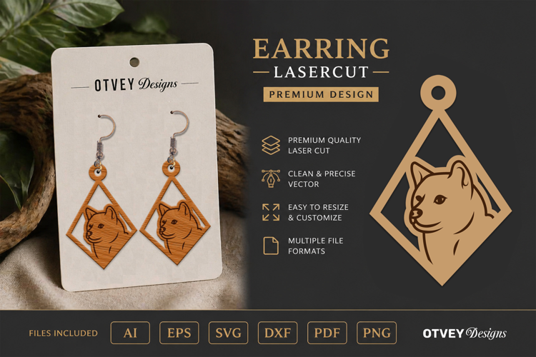 Dog Earring Laser Cut SVG| Cute Jewelry Design