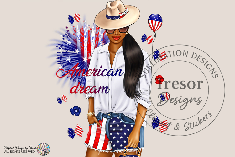 American Dream Patriotic Woman Design 4th of July USA Pride