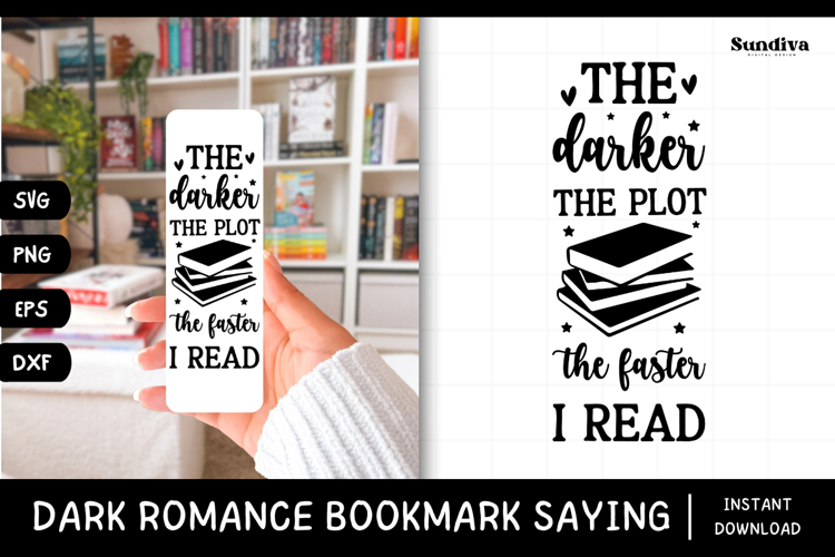 Dark Romance Bookmark Saying SVG | The Darker The Plot