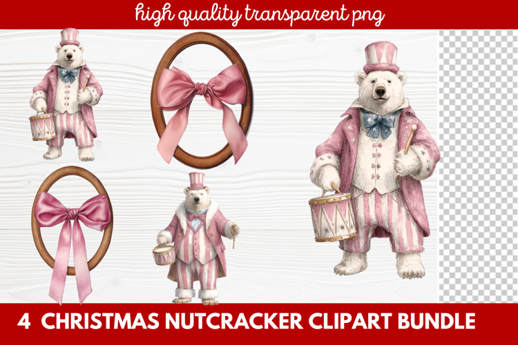 4 Christmas Nutcracker Clipart | Festive Holiday Nutcracker