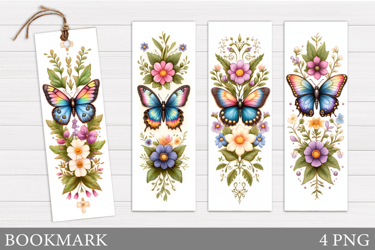 Butterfly Bookmark Sublimation. Flowers Bookmark Design