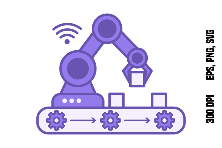 Purple Automated Conveyor Belt Icon example image 1