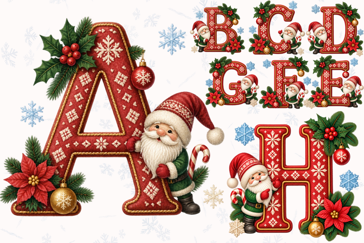 Christmas Santa Alphabet PNG
