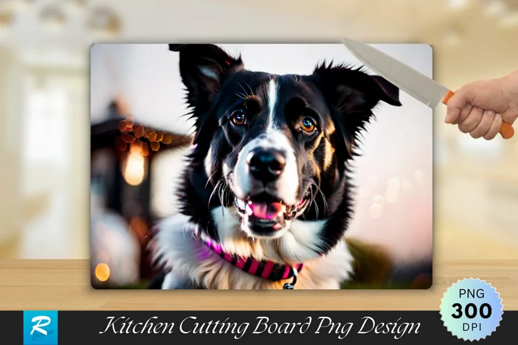 Dog Cutting Board Sublimation Design