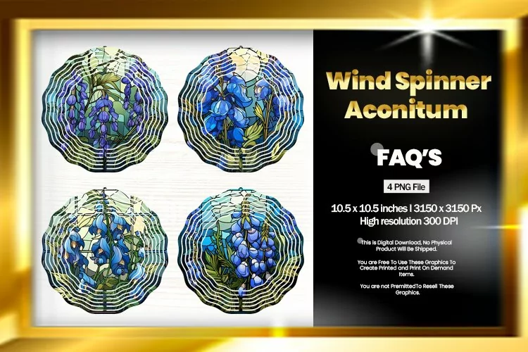 Aconitum Wind Spinner Sublimation - 04 Variations