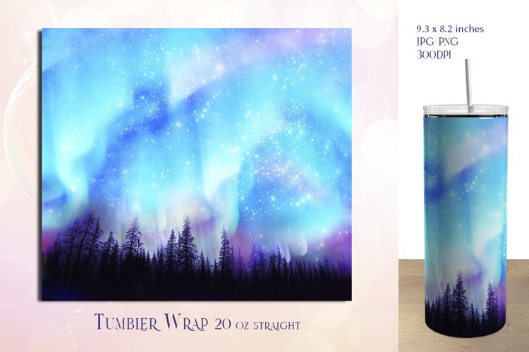 Northern lights Tumbler Wrap Sublimation