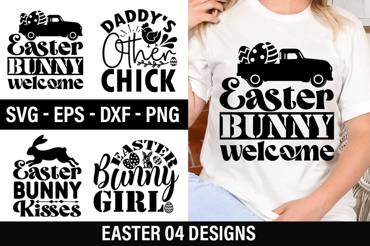 Easter SVG Design - Easter bunny welcome