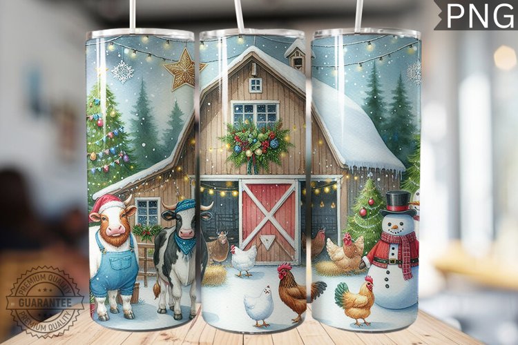 Farm Animals Tumbler Wrap - Christmas Tumbler Design
