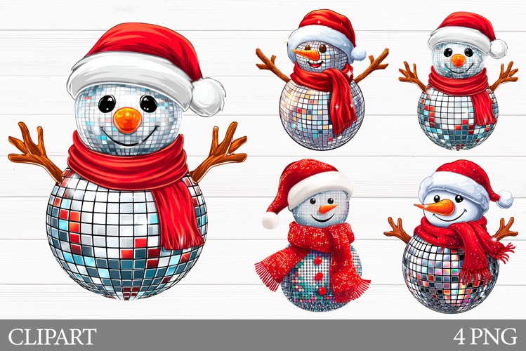 Disco Snowman Clipart. Snowman Christmas Clipart