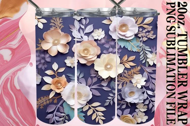 Elegant Embroidered Flower Sublimation