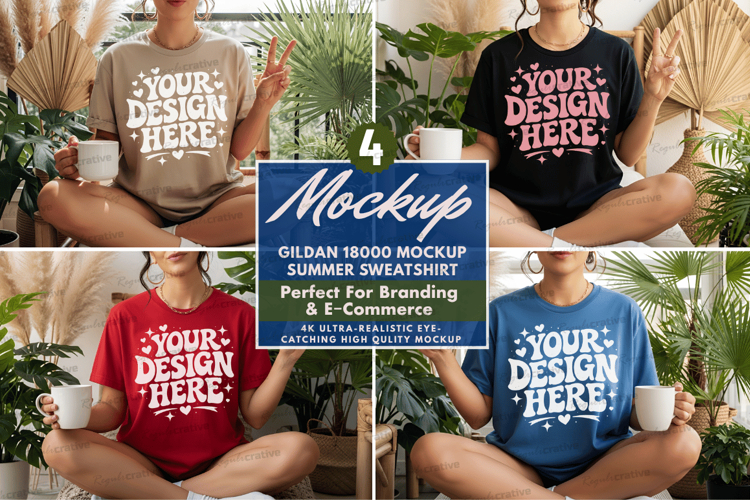 Summer Sweatshirt Mockup Set, Summer Sweatshirt Mockup Set