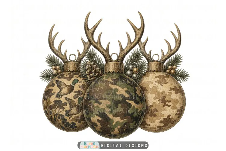 Boy Camo Christmas PNG | Christmas Hunting Camouflage PNG