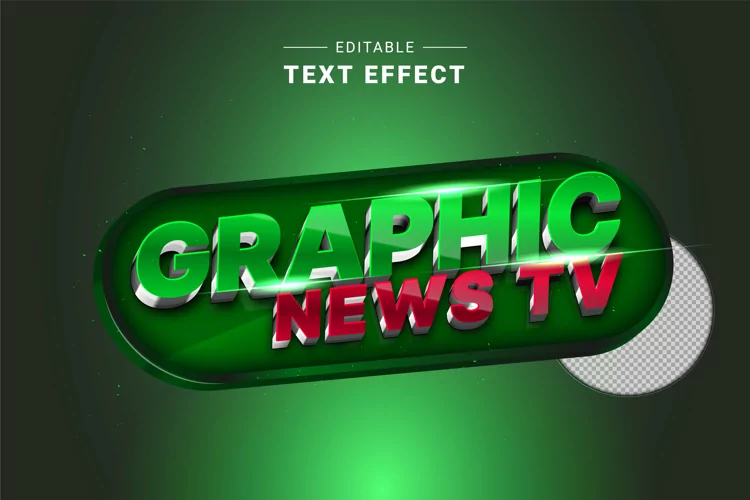Editable Text Effect for Illustrator. Vector Graphic styles