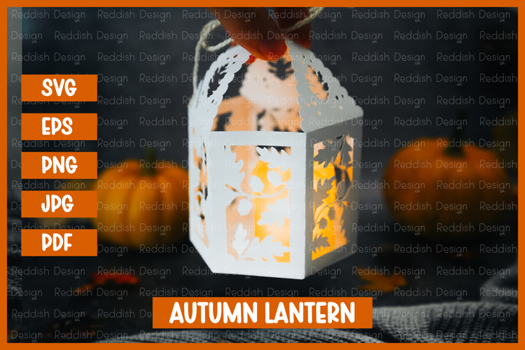 Autumn lantern SVG I Fall candle Paper cut SVG