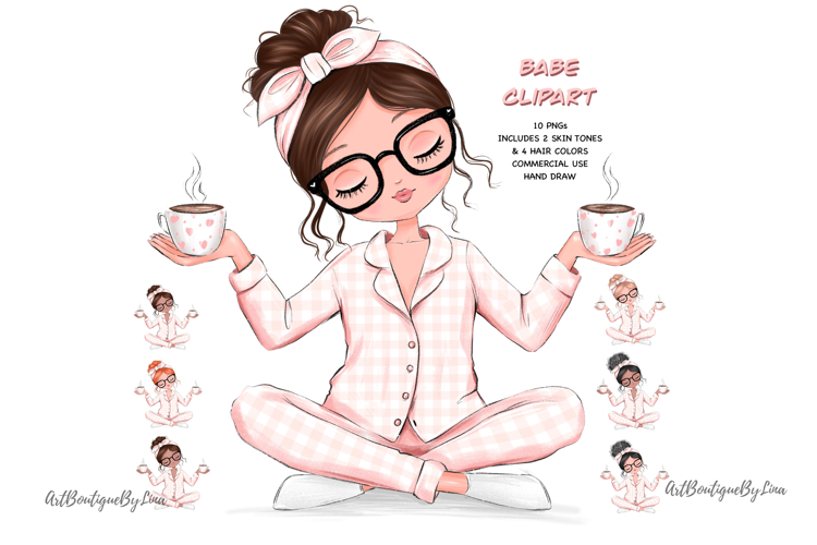 Cozy Babe Clipart Bundle PNG