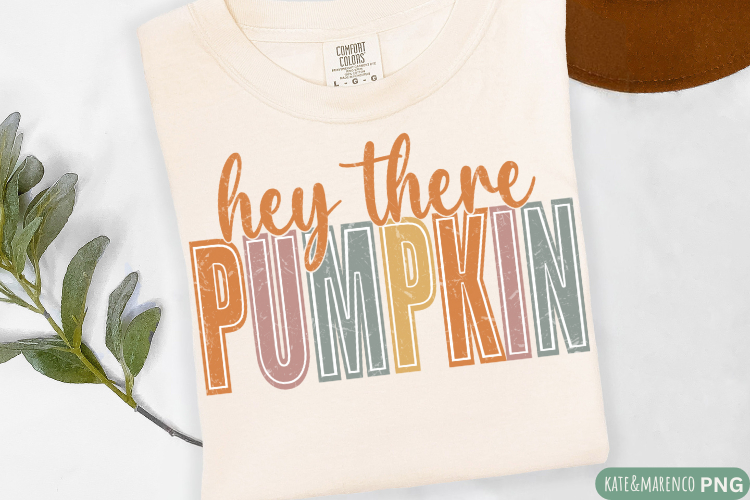 Fall PNG | Hey There Pumpkin PNG | Retro Fall PNG