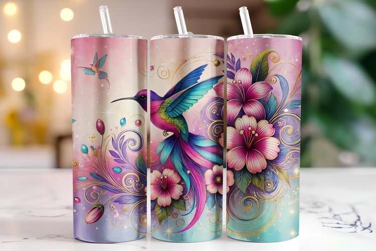 Bird & Flower Tumbler Wrap | Sublimation | Tumblers